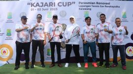 Kapolres Karawang  Hadiri Peresmian Renovasi Lapang Tenis Gor Panatayudha