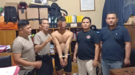 Caption : Polsek Kadungora Polres Garut Amankan pelaku curanmor