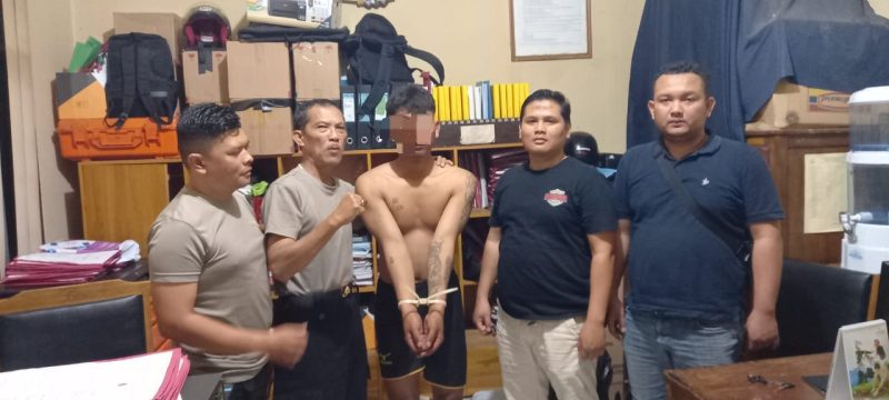 Caption : Polsek Kadungora Polres Garut Amankan pelaku curanmor