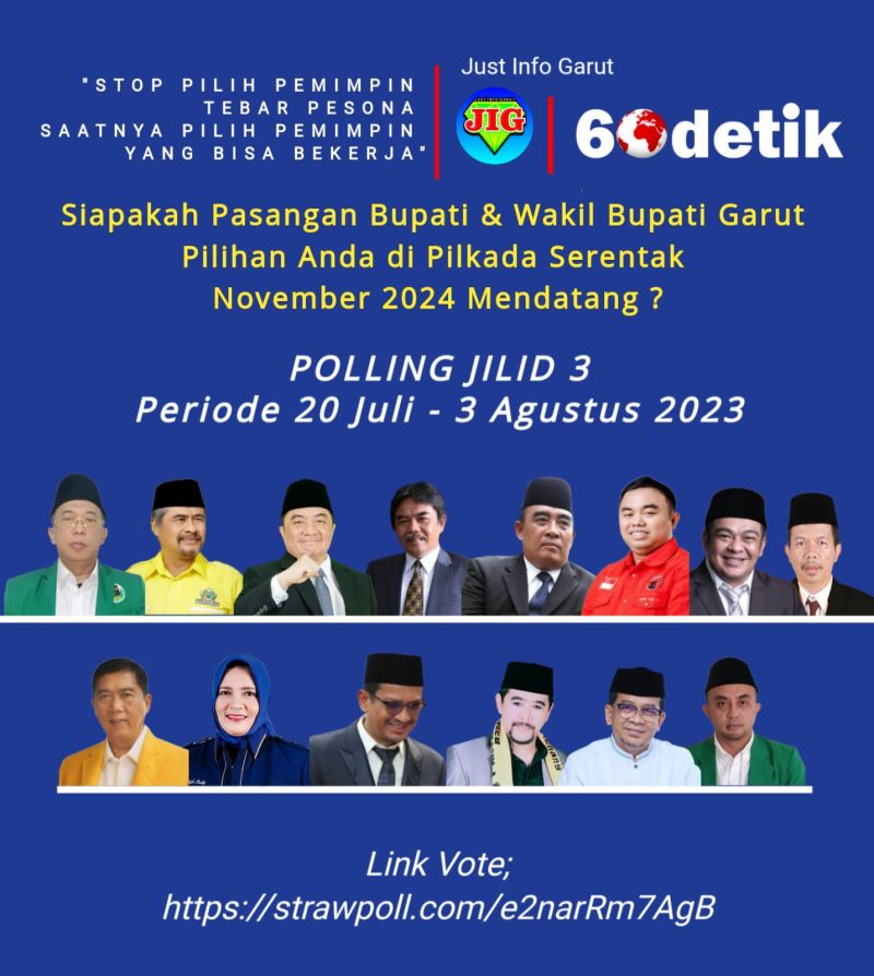 Hasil Sementara Polling Bupati & Wakil Bupati Pilkada Garut 2024 Jilid 3 Akan Berakhir Empat Hari Lagi !