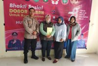 Caption : Polsek Pamulihan giat donor darah