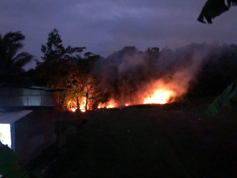 Caption : Kebakaran lahan bambu di limbangan