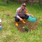 Caption : kapolsek Samarang tengah menanam pohon di lokasi hutan lindung