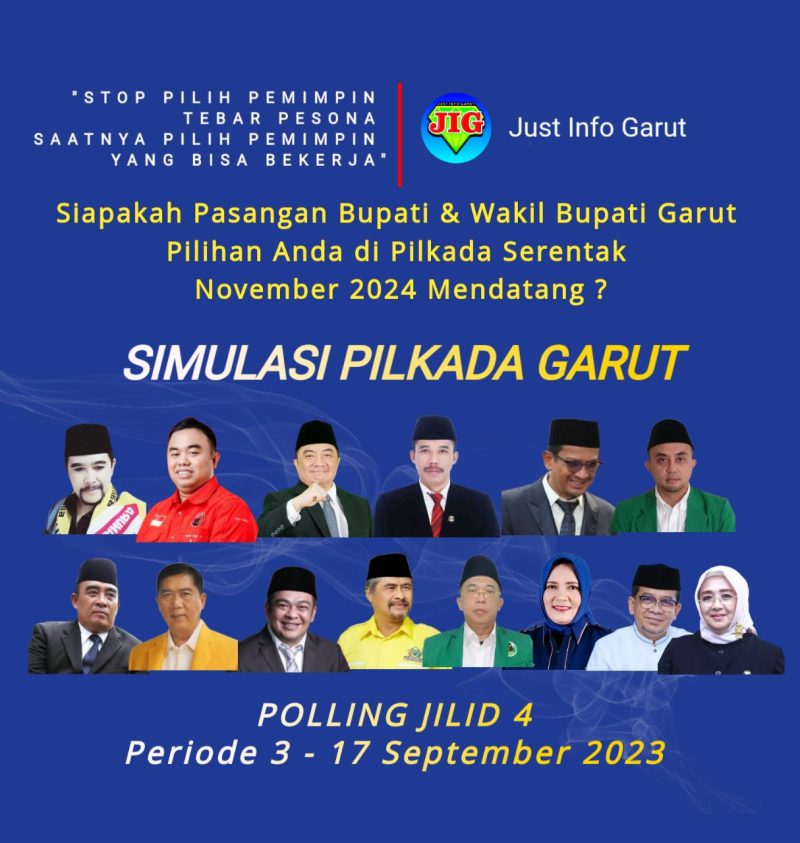 Caption : 7 Pasangan Bacalon Bupati dan Wakil Bupat Garut versi Just Info Garut