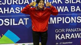 Caption : Rd Ismi Nurcahyani mahasiswa IPI Garut yang raih kemenangan di ajang Kejurda Pencak Silat Jawa Barat