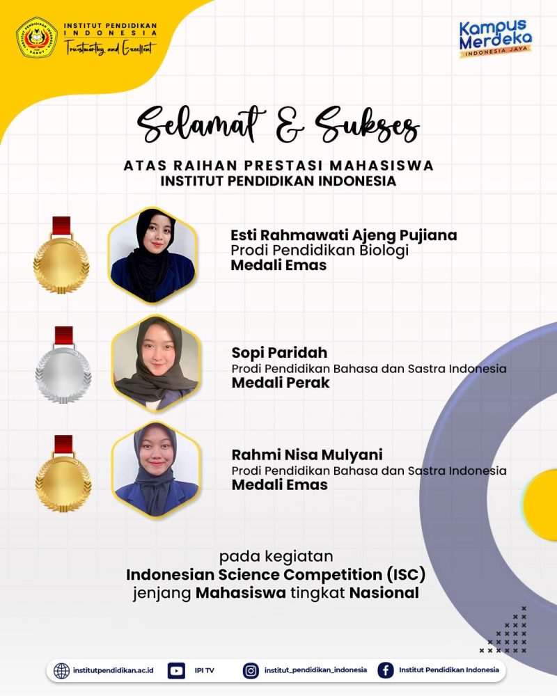 Caption : Mahaiswa IPI Garut raih prestasi medali di ajang Indonesian Science Competition (ISC) 
