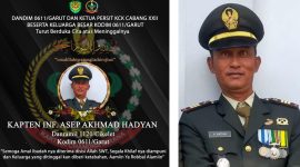 Komandan Komando Distrik Militer (Dandim) 0611/Garut, Letkol Czi Dhanisworo, S.Sos, dan Ketua Persit KCK Cabang XXII beserta keluarga besar Kodim 0611/GARUT, mengucapkan Turut Berduka Cita atas meninggalnya Kapten Inf Asep Akhmad Hadyan, Danramil 1120/Cikelet Kodim 0611/Garut. Sabtu (11/11/2023).