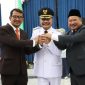 Kebersamaan Rudy Gunawan dan Helmi Budiman Bersama PJ Bupati Garut H Barnas Adjidin saat acara pelantikan