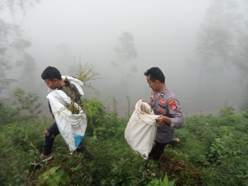Kapolsek Pamulihan himbau warga masyarakat tidak ada aktivitas pertanian di lereng gunung