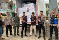 Sat Samapta Poolres Garut  pengamanan logistik pemilu di kecamatan Banjarwangi