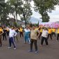 Kodim 0611 Garut bersama Polres Garut adakan olahraga bersama jelang pemilu 2024 sebagi bentuk netralitas TNI Polri