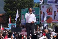 Capres 01 Anies Baswedan saat kampanye di Lapangan Jayaraga Garut