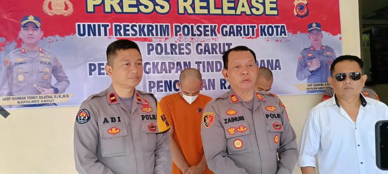Kapolsek Garut kota dan Kasi Humas giat press release curanmor