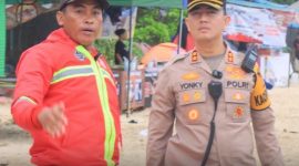 Foto : Kapolres Garut saat lakukan pantauan langsung di pantai selatan garut