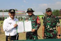 Foto : Kebersamaan Pj Bupati Garut Barnas Adjidin, Dandim 0611/Grt dan Danrem 062/Tarumanegara di lokasi TMMD ke 120 Tahun 2024