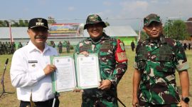 Foto : Kebersamaan Pj Bupati Garut Barnas Adjidin, Dandim 0611/Grt dan Danrem 062/Tarumanegara di lokasi TMMD ke 120 Tahun 2024