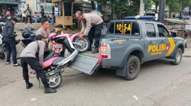 Foto : Polsek Wanaraja saat razia ops knalpot bising