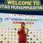 Rd. Ismi Nurcahyani saat meraih medali emas dalam cabang olahraga Pencak Silat pada ASEAN University Games (AUG) 2024