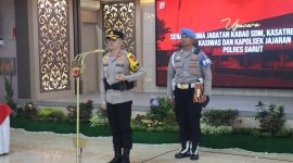 Kapolres Garut AKBP Mochamad Fajar Gemilang, S.I.K., M.H., M.I.K., pimpin upacara serah terima jabatan