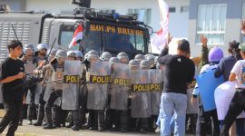 Polres Garut menggelar latihan simulasi Sispamkota tahun 2024. (Foto:Istimewa).
