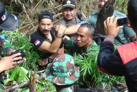 Danramil 1116/Cikajang Kapten Inf Jaja saat di lokasi lahan ganja (Foto:Istimewa).
