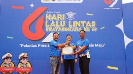 Kasat Lantas Polres Garut AKP Aang Andi Suhandi, SAP, saat mengikuti HUT Lalu Lintas Fun Walk 