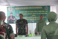 Foto : Letkol Czi Dhanisworo, S.Sos saat  kunjungan kerja di Koramil 1121/Bungbulang 