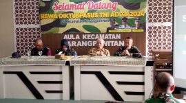 Danramil 1102/Karangpawitan, Kapten Inf Hartono Panggabean saat menyambut siswa CAPASUS TNI AD TA 2024, (Foto:Istimewa).