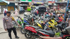 Puluhan unit roda dua diamakan polsek wanaraja, (Foto:Istimewa).