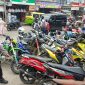 Puluhan unit roda dua diamakan polsek wanaraja, (Foto:Istimewa).
