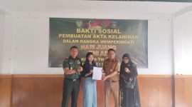 Dalam rangka memperingati Hari Juang TNI-AD ke-79, Kodim 0611/Garut menggelar kegiatan bakti sosial berupa pembuatan akta kelahiran bagi masyarakat Garut. Kegiatan ini dilaksanakan pada hari Selasa, 10 Desember 2024.