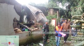 Lokasi tanah longsor di Kampung Kiarabongkok RT 03 RW 07, Desa Pasirwangi, Kecamatan Pasirwangi, Kabupaten Garut.