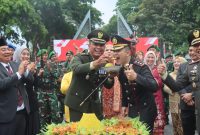 Kapolres Garut KBP Mochamad Fajar Gemilang saat perayaan HUT Bhayangkara ke-79