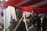 Dalam rangka memperingati Hari Ulang Tahun (HUT) ke-80 Proklamasi Kemerdekaan Republik Indonesia, Polres Garut bersama Forkopimda Kabupaten Garut menyelenggarakan Upacara Taptu dan Pawai Obor tingkat Kabupaten Garut pada Sabtu malam (16/8/2025).