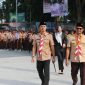 Kapolres Garut AKBP Yugi Bayu Hendarto, S.I.K., M.A.P., menghadiri Upacara Hari Pramuka ke-64 Tahun 2025 yang digelar di Alun-alun Garut, Sabtu (22/8/2025).