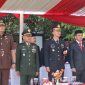 Kapolres Garut AKBP Yugi Bayu Hendarto, S.I.K., M.A.P., bersama Ketua Bhayangkari Cabang Garut Ny Intan Yugi menghadiri Upacara Peringatan Hari Kesaktian Pancasila Tingkat Kabupaten Garut Tahun 2025 yang digelar di Lapangan Apel Setda Kabupaten Garut, Rabu (1/10/2025).
