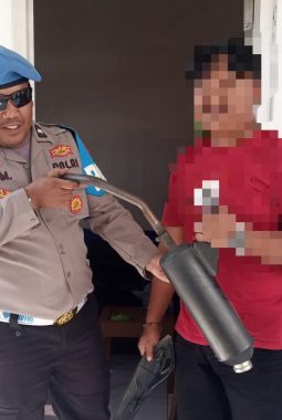 Sikat Knalpot Brong, Polsek Wanaraja Amankan 50 Knalpot Tak Sesuai Spesifikasi