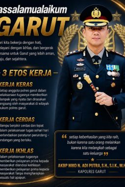 Kapolres Garut Tegaskan 3 Etos Kerja: Kerja Keras, Kerja Cerdas, Kerja Ikhlas untuk Garut yang Lebih Aman
