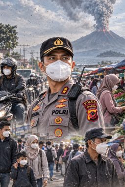 Abu Vulkanik Turun, Polres Garut Ingatkan Warga: Lindungi Pernapasan dan Mata